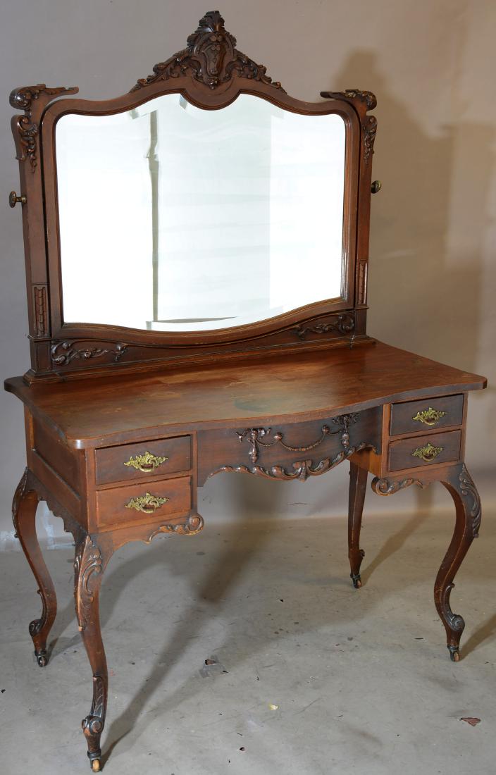 French Louis XV Style Mahogany Dressing Table (1 of 1)