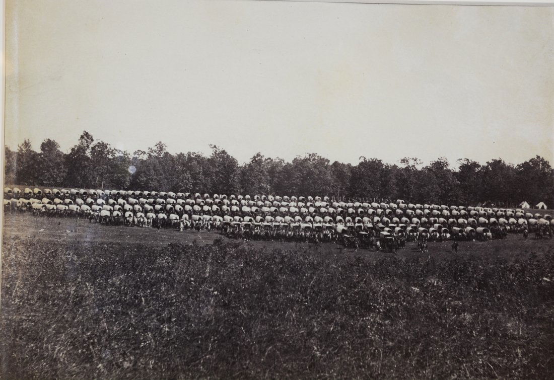 Alexander Gardner, Timothy O'Sullivan Wagon Park: Alexander Gardner, Timothy O'Sullivan Wagon Park, Brandy Station, Virginia May, 1863, gold toned albumen print. Gardner's Photographic Sketchbook of the War, Vol. IIDimensions: 7" x 9"Date: Ca. 1866Pl