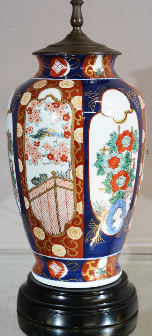 Antique Imari Vase Lamp: Dimensions: 22"t Date: 20th Century