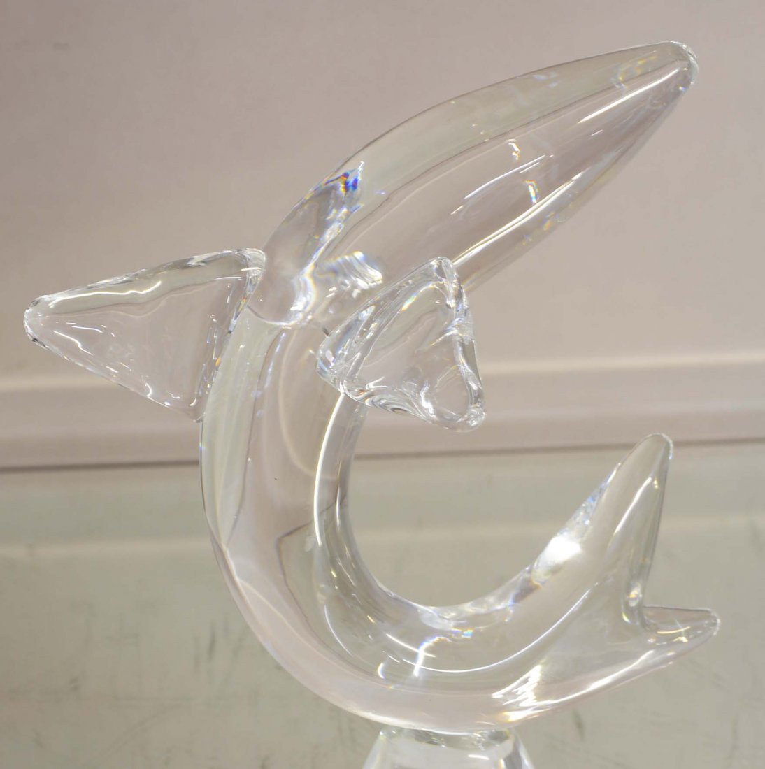 Steuben Dolphin on Base: Dimensions: 9 1/2"t x 7"w Date: Ca. 1960