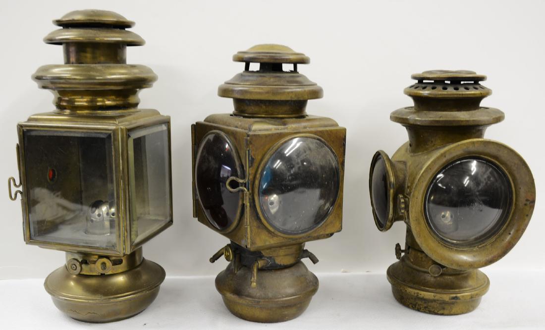 Three Antique Brass Side  Lights (1 of 5)