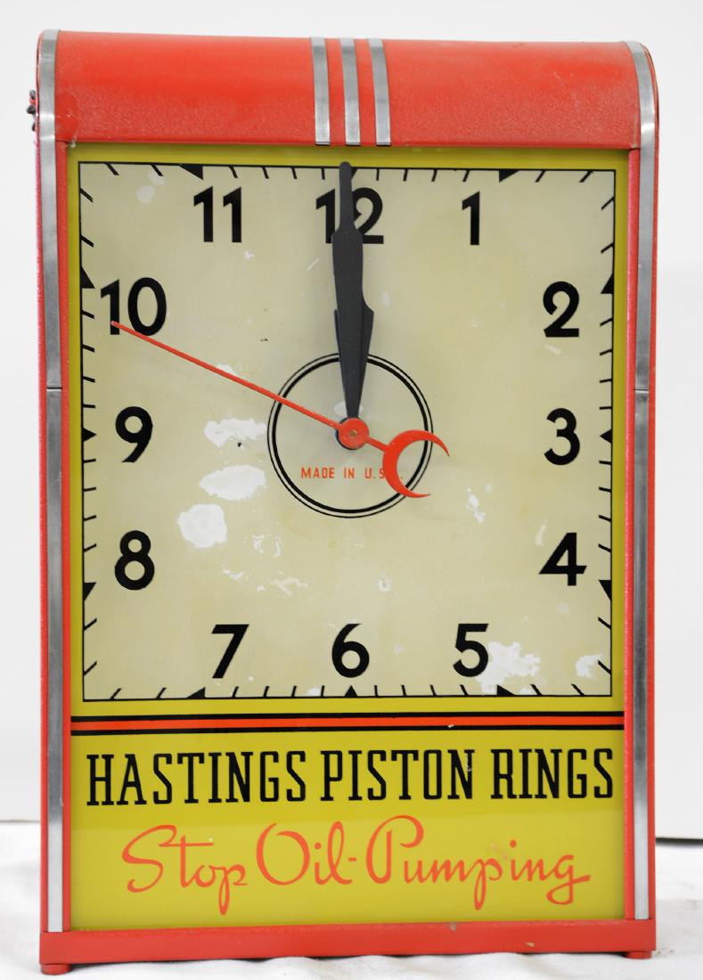 Hasting Piston Rings Advertising Clock