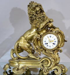 Rare Tiffany Lion Figural Clcok