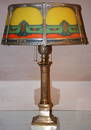 Art Deco Style Reverse Painted Parlor Lamp