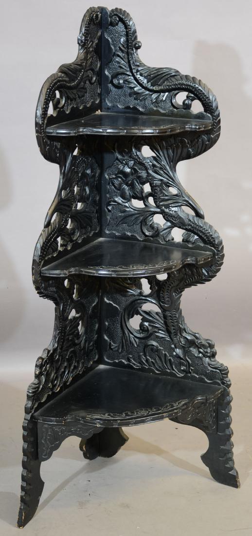 Chinese Ebony Corner Stand (1 of 1)