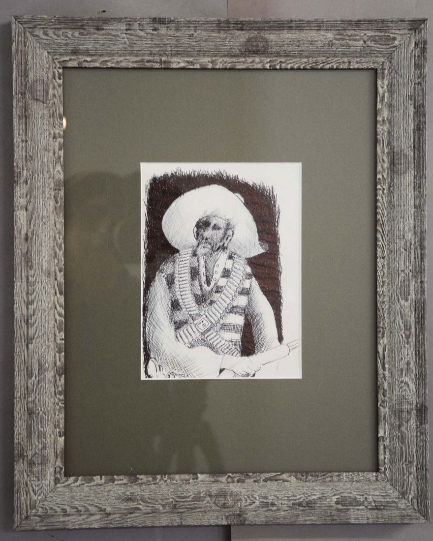 Earl Biss Pencil  - A Lone Bandit - Pen & Ink Drawing (1 of 2)