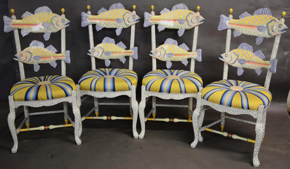 Mackenzie Childs Speckled Fish Side Chairs (1 of 3)
