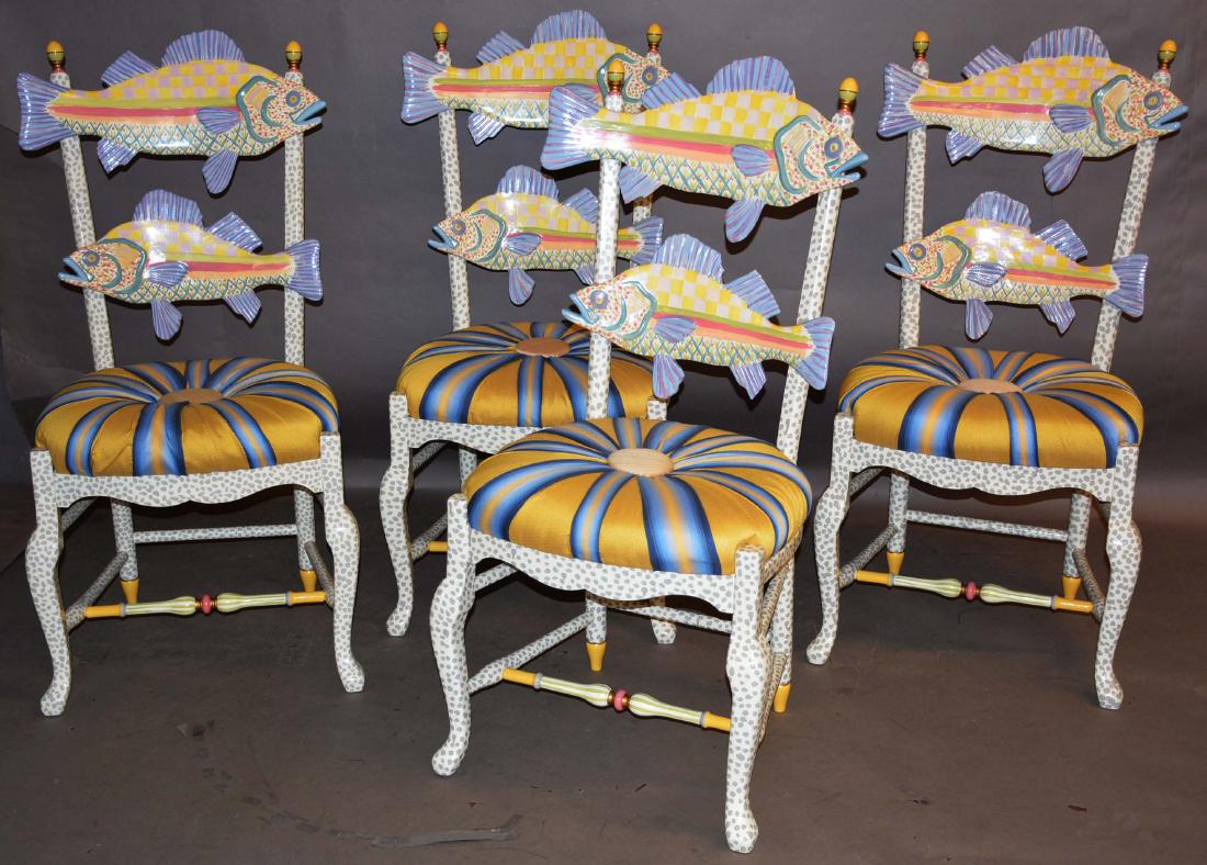 Mackenzie Childs Speckled Fish Side Chair (1 of 3)