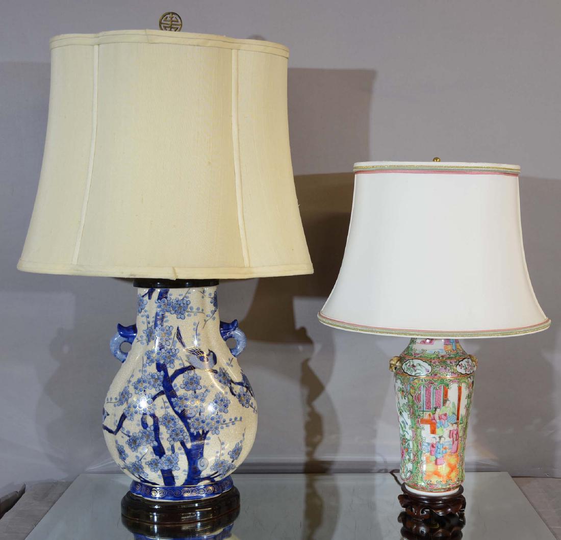 Two Chinese Export Porcelain Lamps (1 of 2)