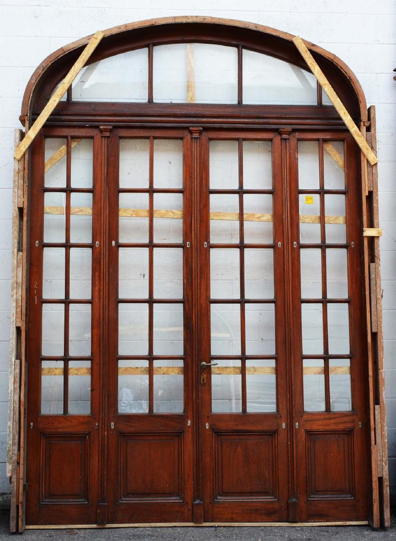 French Walnut Four Door Entry Way with Transom (1 of 1)