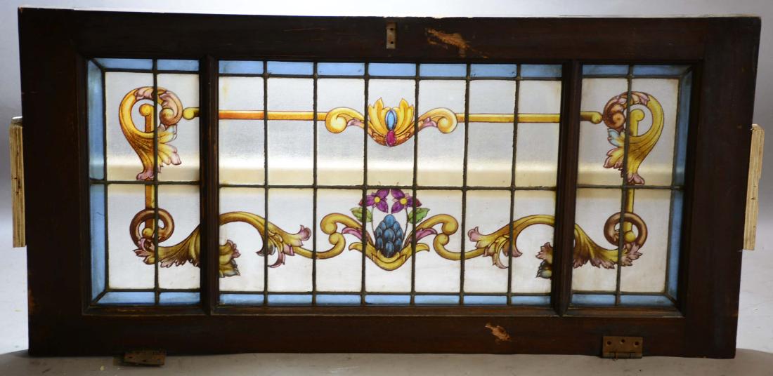 Pair French Louis XV Style Stained Glass Windows (1 of 1)