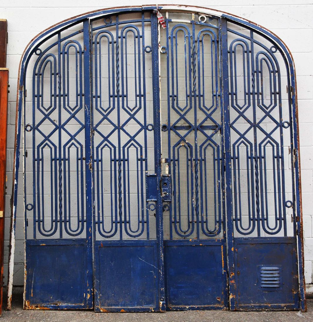 French Art Deco Style Wrought Iron Four Door Entry Gate (1 of 1)