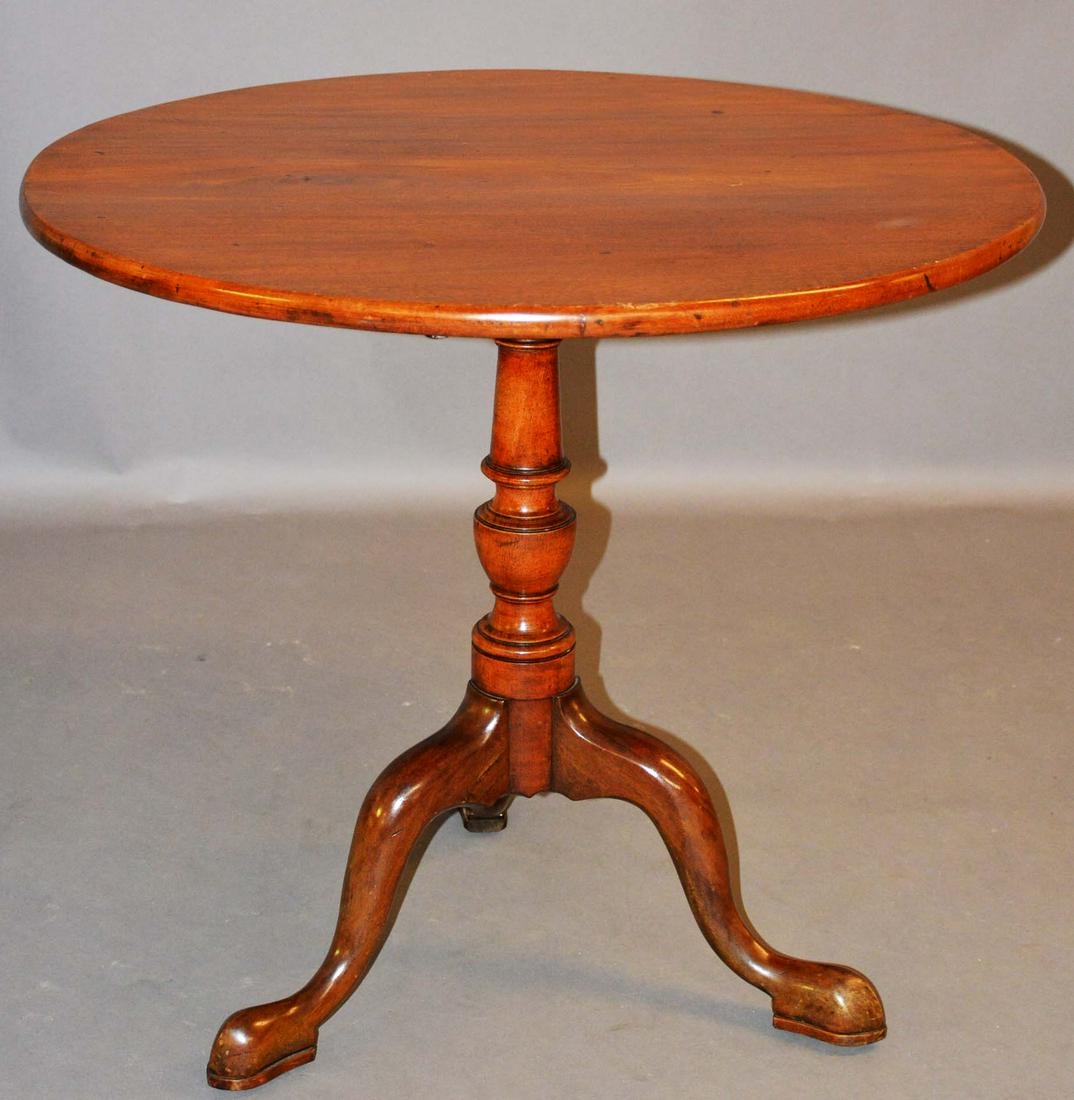 American Antique Tilt Top Tea Table: New York, Mahogany Dimensions: 28"t x 30 1/2"d Date: ca. 1780