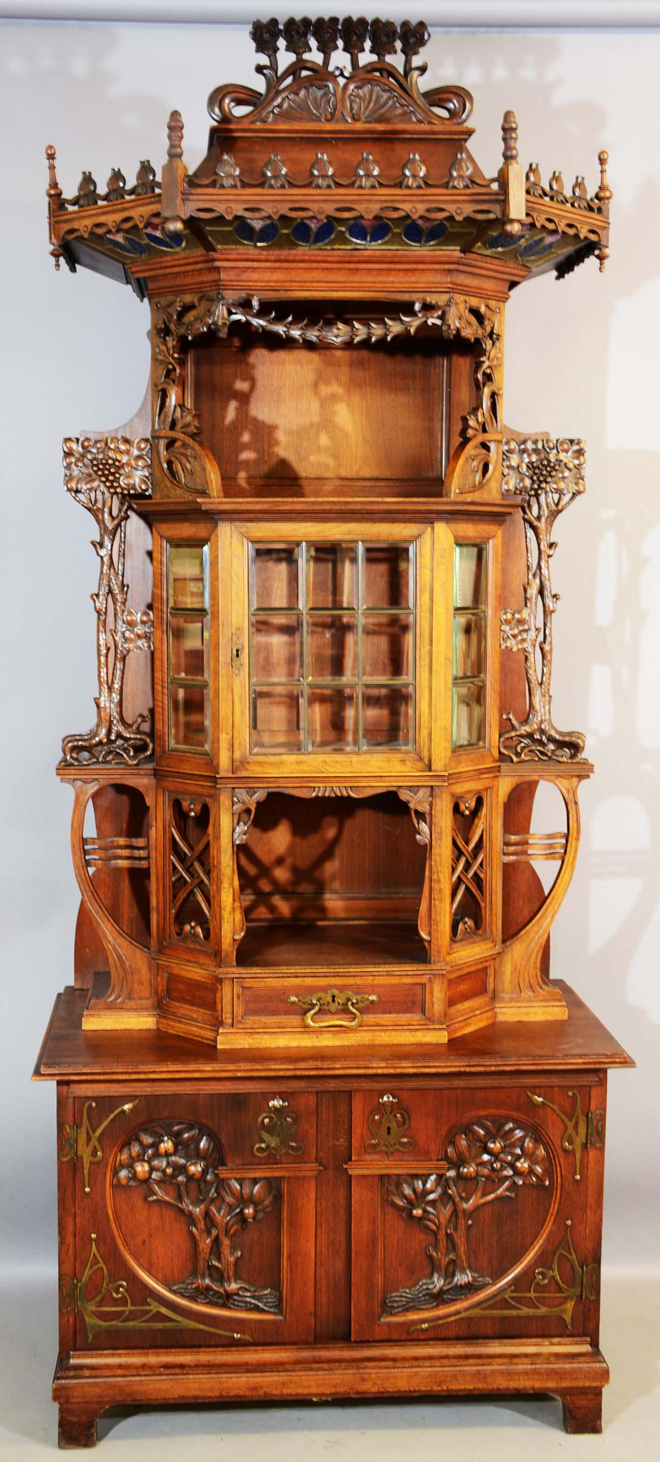 Art Nouveau Walnut Side Cabinet (1 of 4)