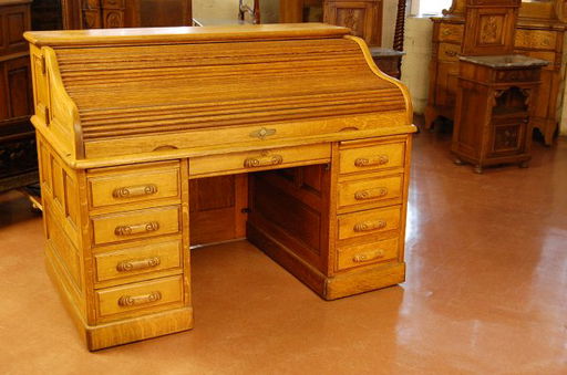 120 Derby 60 Oak Roll Top Desk Jan 10 2010 Bruhn S Auction