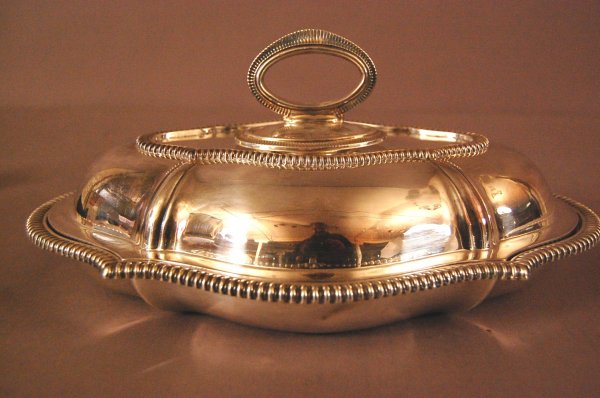 Sheffield Silver plate, Covered Casserole, Remove: Sheffield Silver plate, Covered Casserole, Removeable Handle 5 1/2" T x 13" x 9"