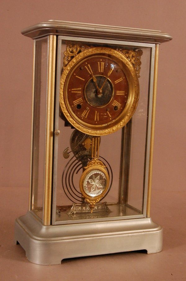 Ansonia Crystal Regulator Parlor Clock. Original : Ansonia Crystal Regulator Parlor Clock. Original Dial & Pendelulm. 17"T x 11"L x 7"D ca. 1880