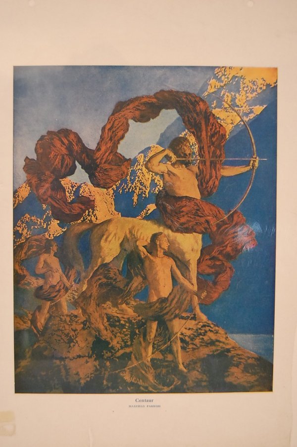 "Centaur--Jason and Teacher" Original Print by Maxf: "Centaur--Jason and Teacher" Original Print by Maxfield Parrish 9/1'4" x 11 3/4" ca. 1906