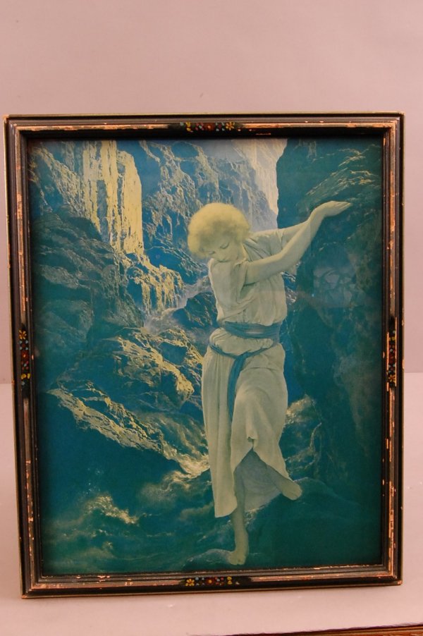 "Canyon" Maxfield Parrish print, Original Frame. 1: "Canyon" Maxfield Parrish print, Original Frame. 16"t x 13"w. Ca. 1920