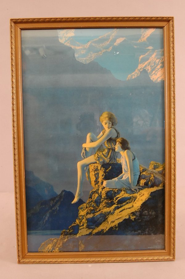 "Contentment" Maxfield Parrish. Edison Mazada Pri: "Contentment" Maxfield Parrish. Edison Mazada Print. 23"t x 15"w. Original Frame. Ca. 1928