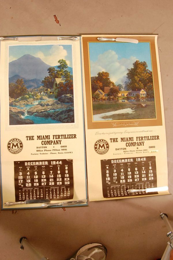 2 Maxfield Parrish Calendars. 1944-1945: 2 Maxfield Parrish Calendars. 1944-1945