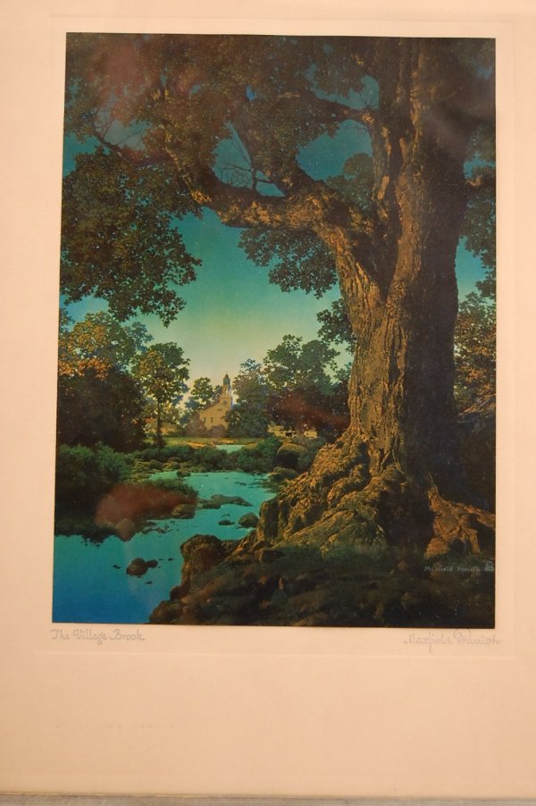 "The Village Brook" Maxfield Parries Book Plate: "The Village Brook" Maxfield Parries Book Plate Ca. 1920