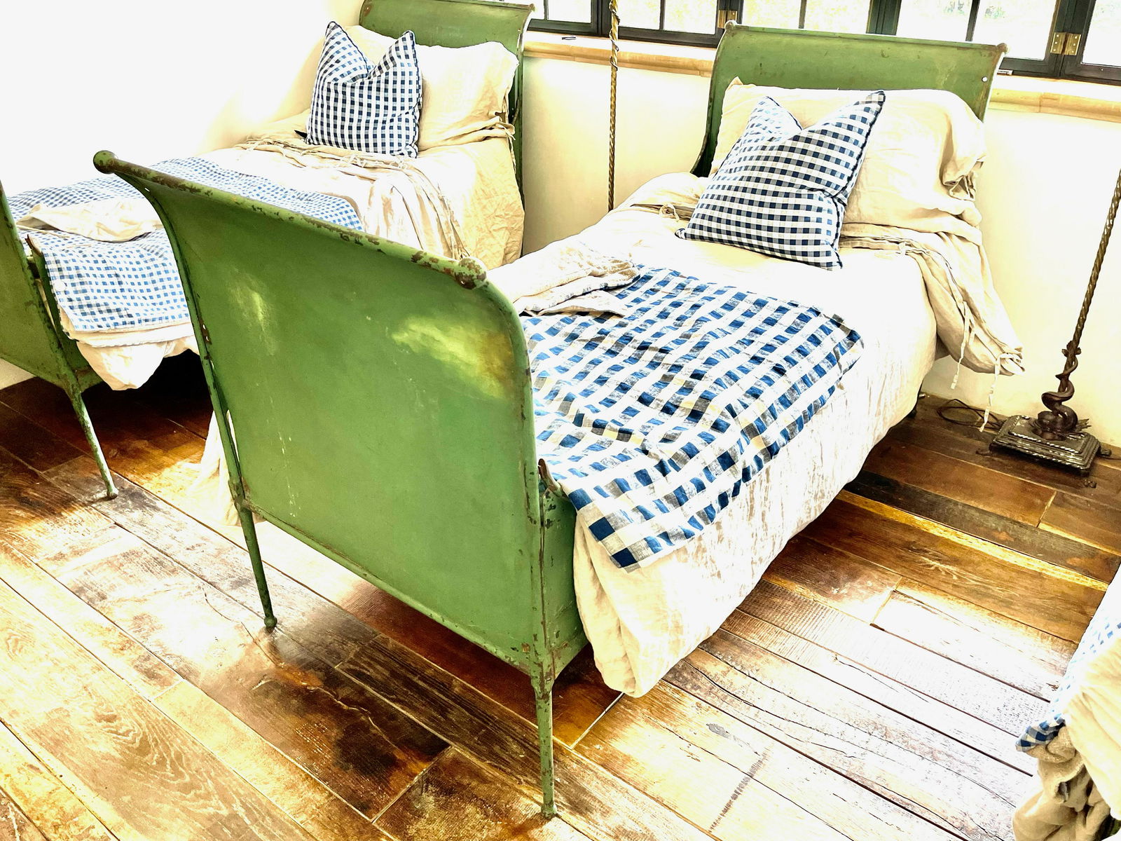 French Iron Painted Sleigh Bed (1 of 1)