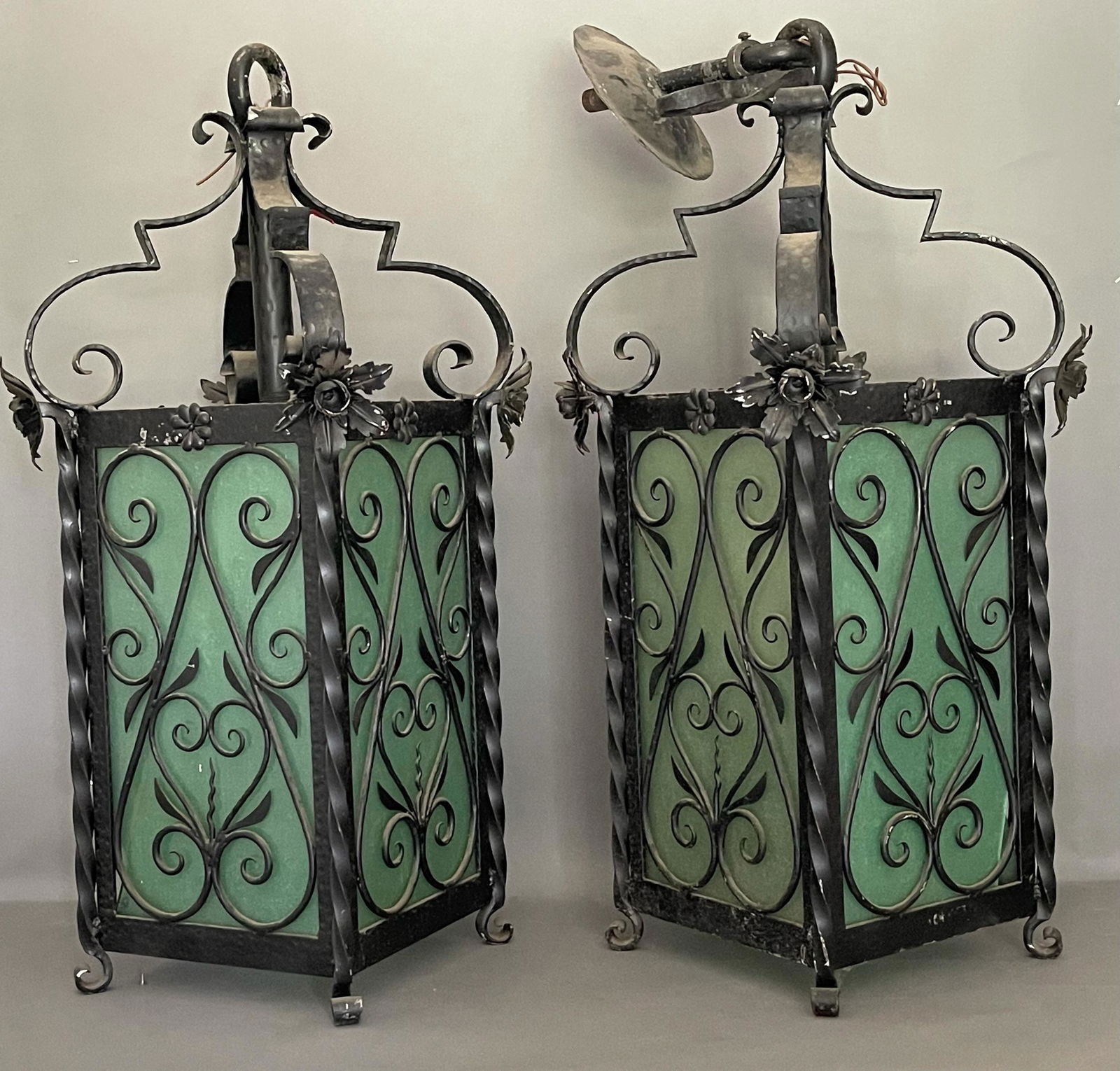 Pair of Wrought Iron Lanterns (1 of 3)