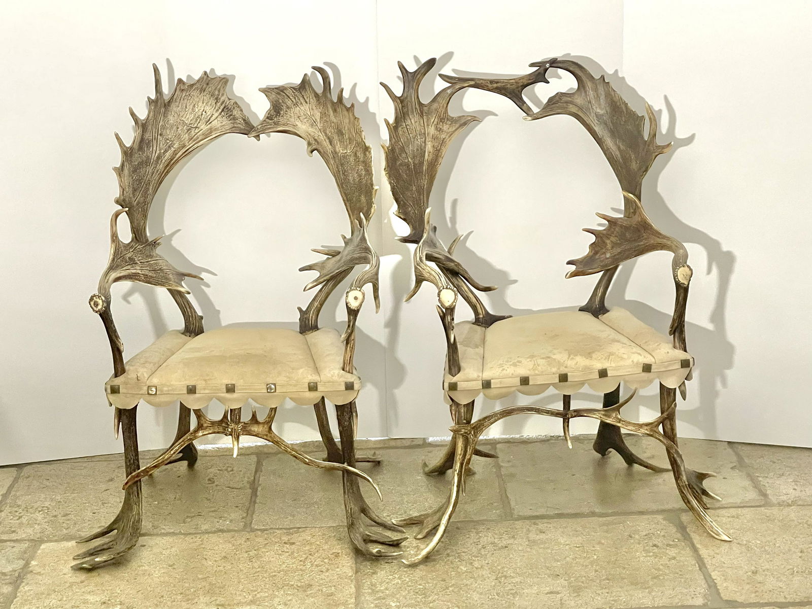 Pair of Australian Moose Horne Chairs (1 of 4)
