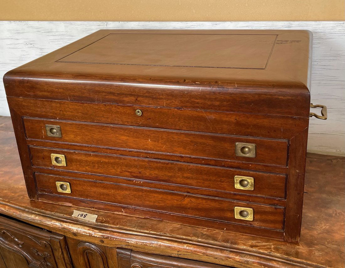 English Mahogany Silver Chest (1 of 2)
