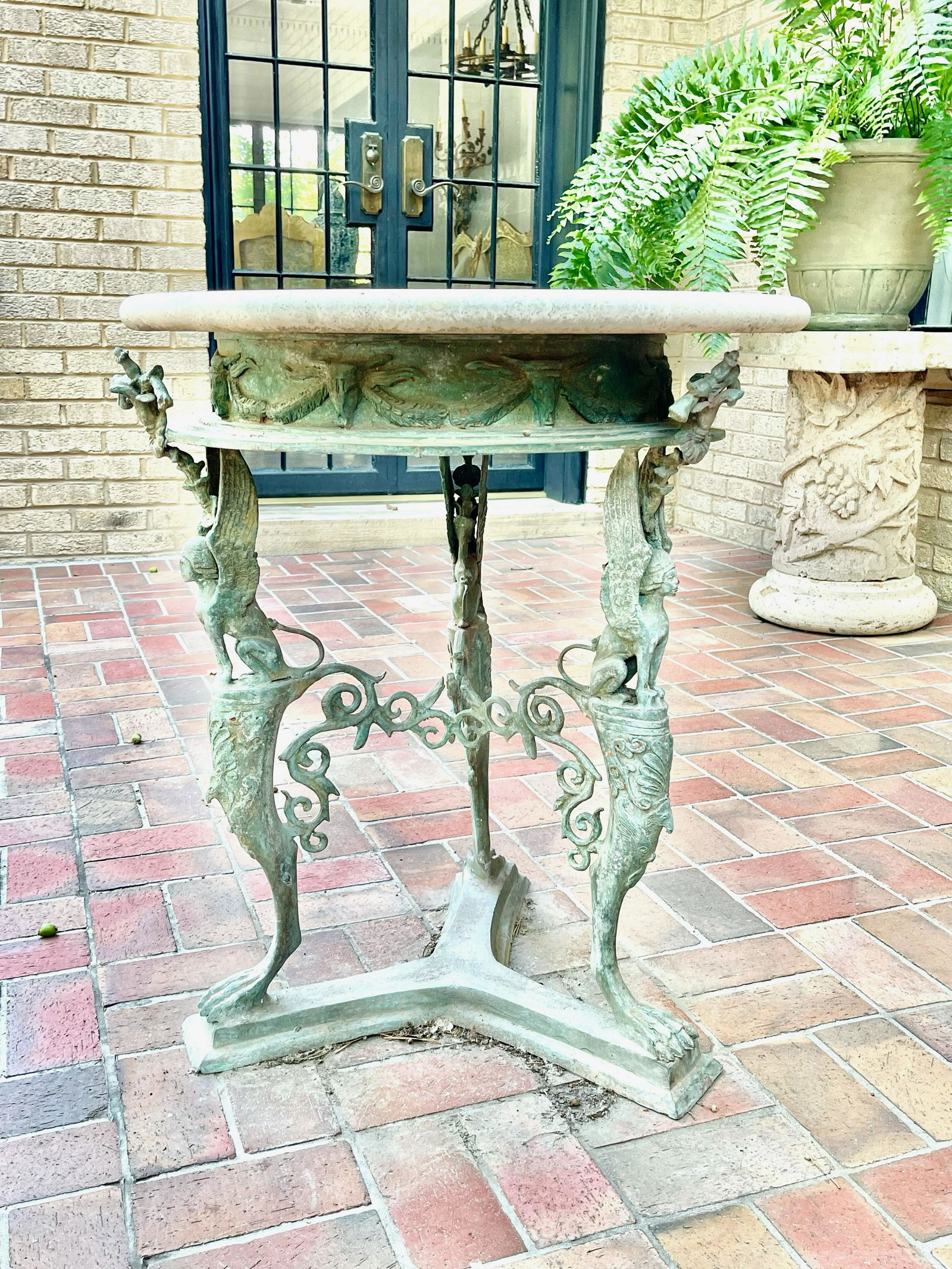 Vertigo Cast Iron Table with Marble Top (1 of 2)