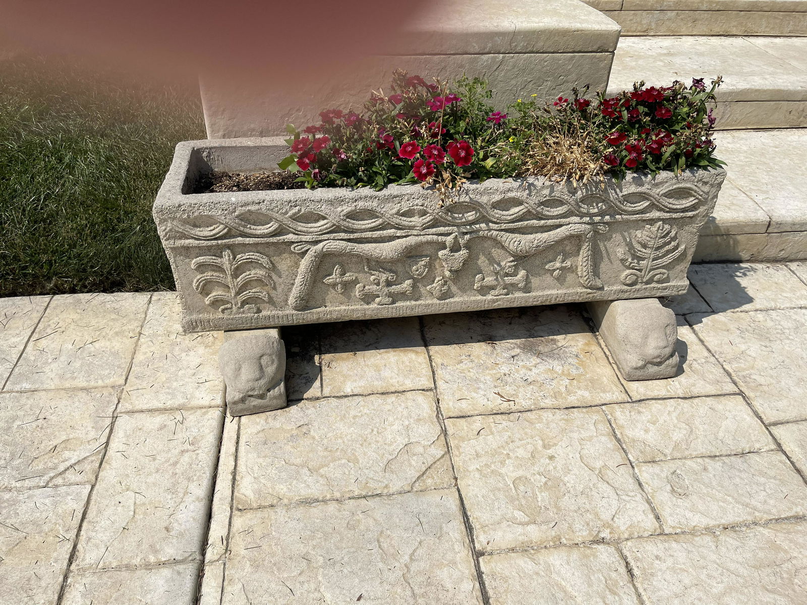 Pair of Decorative Composite Stone Planters (1 of 3)