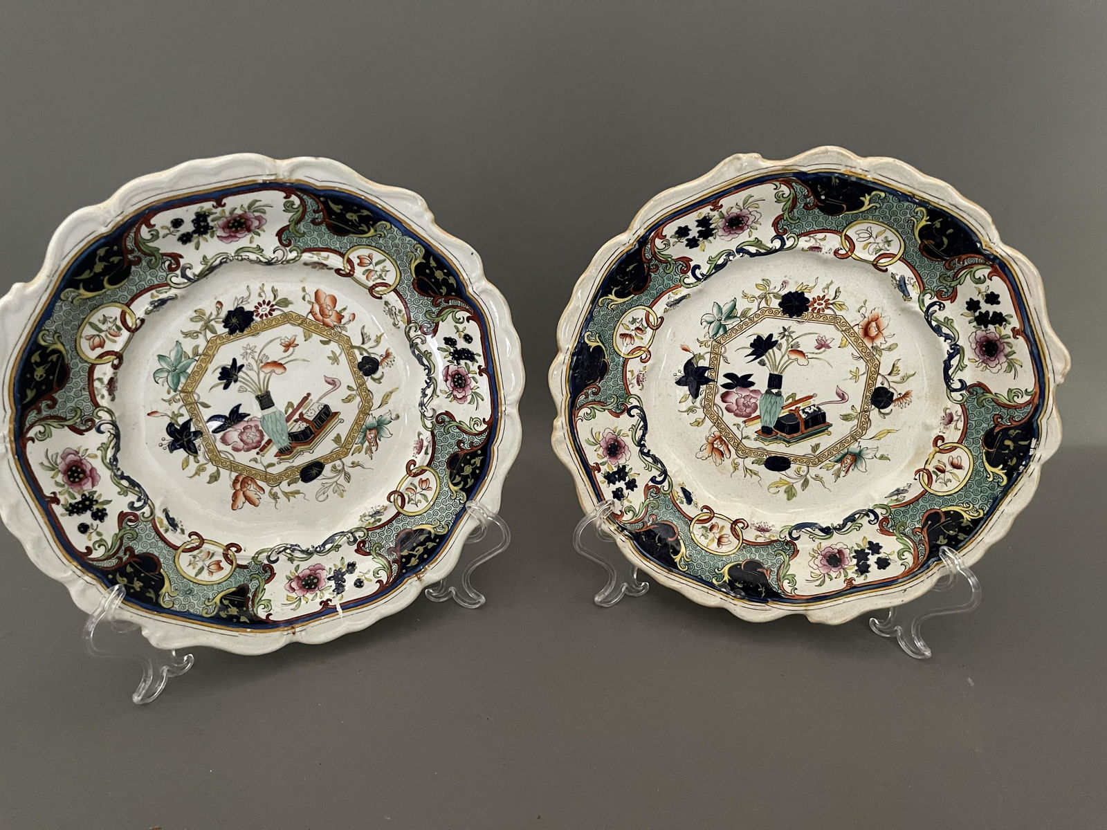 Pair of Polychrome Fancy Dishes (1 of 5)