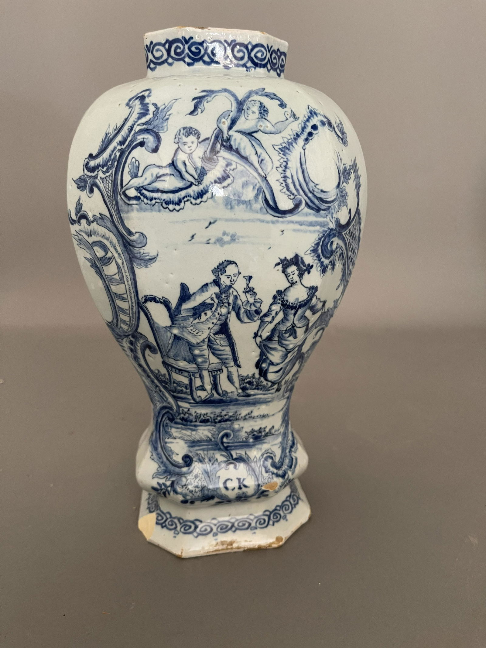 Superb Dutch Delft Baluster Vase (1 of 4)