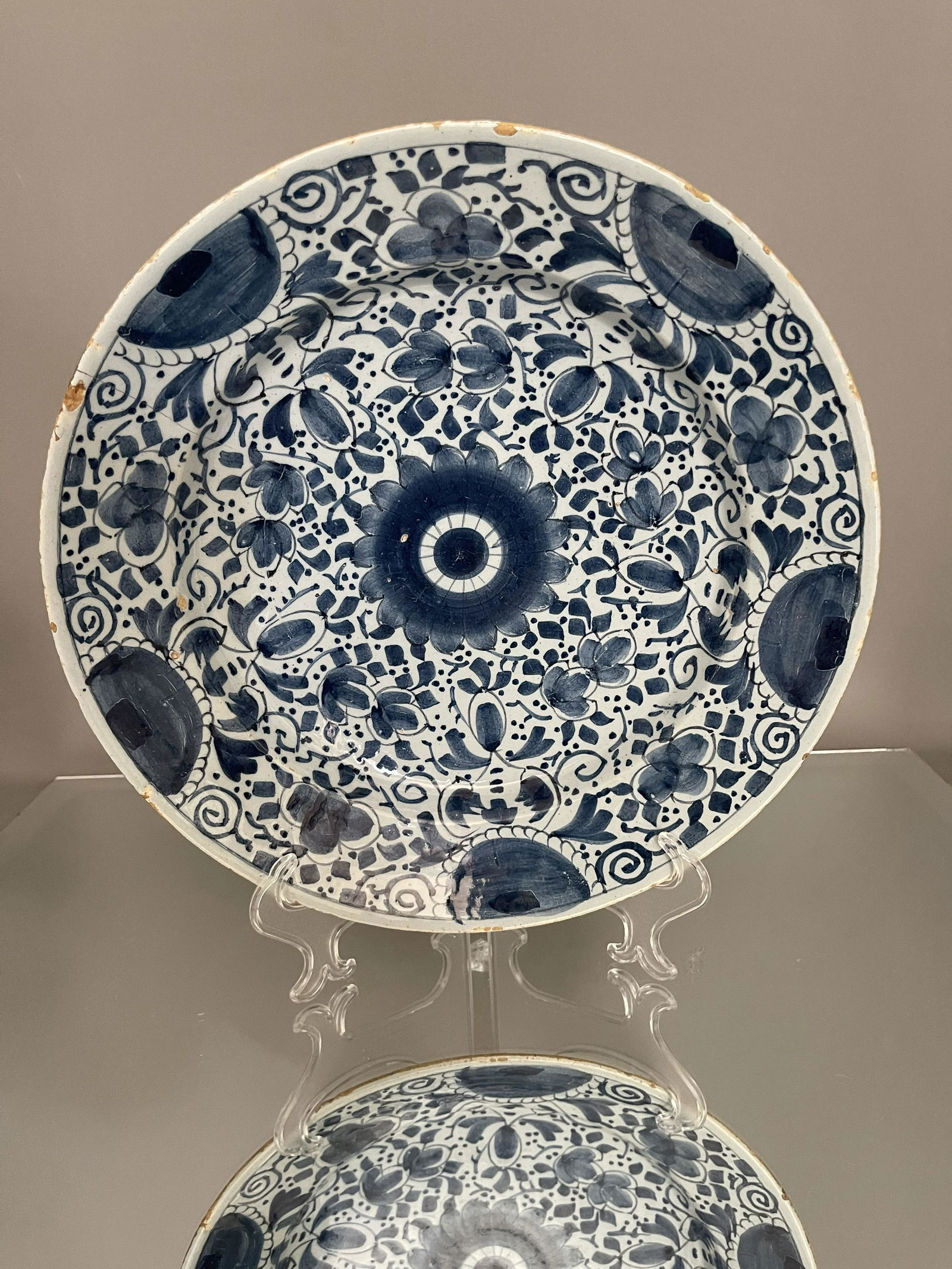 Blue & White Dutch Delft Faience Charger (1 of 2)