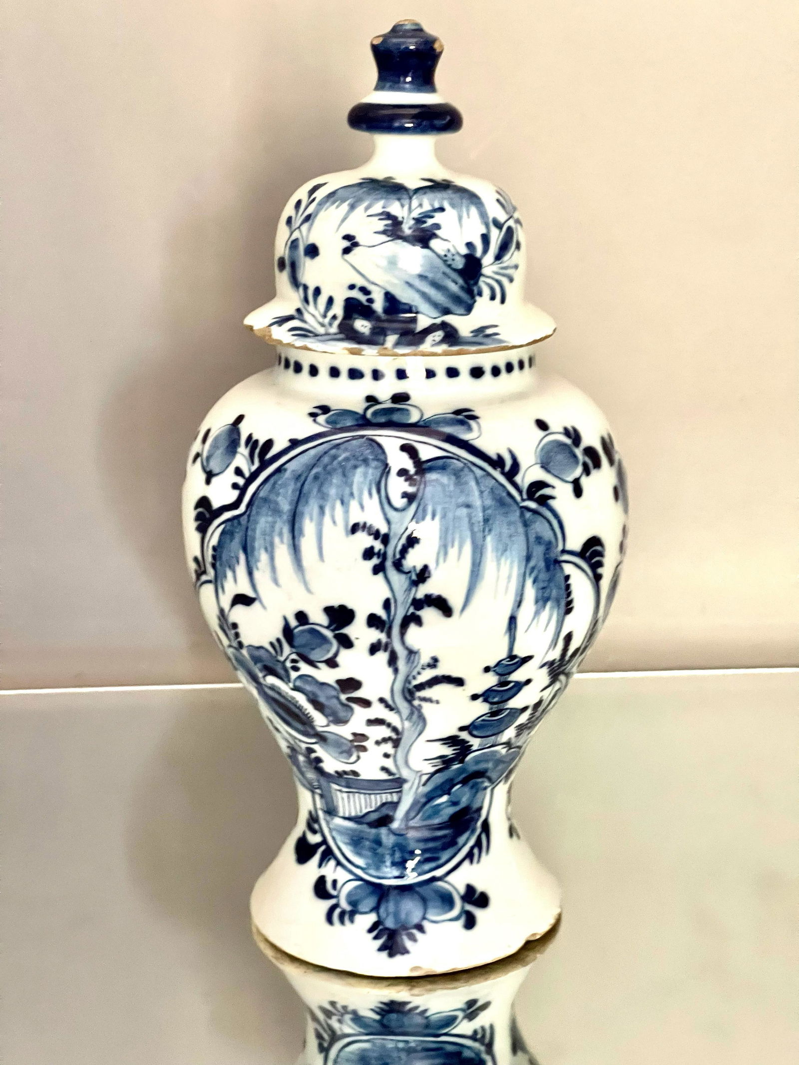 Dutch Delft Vase with Lid (1 of 2)