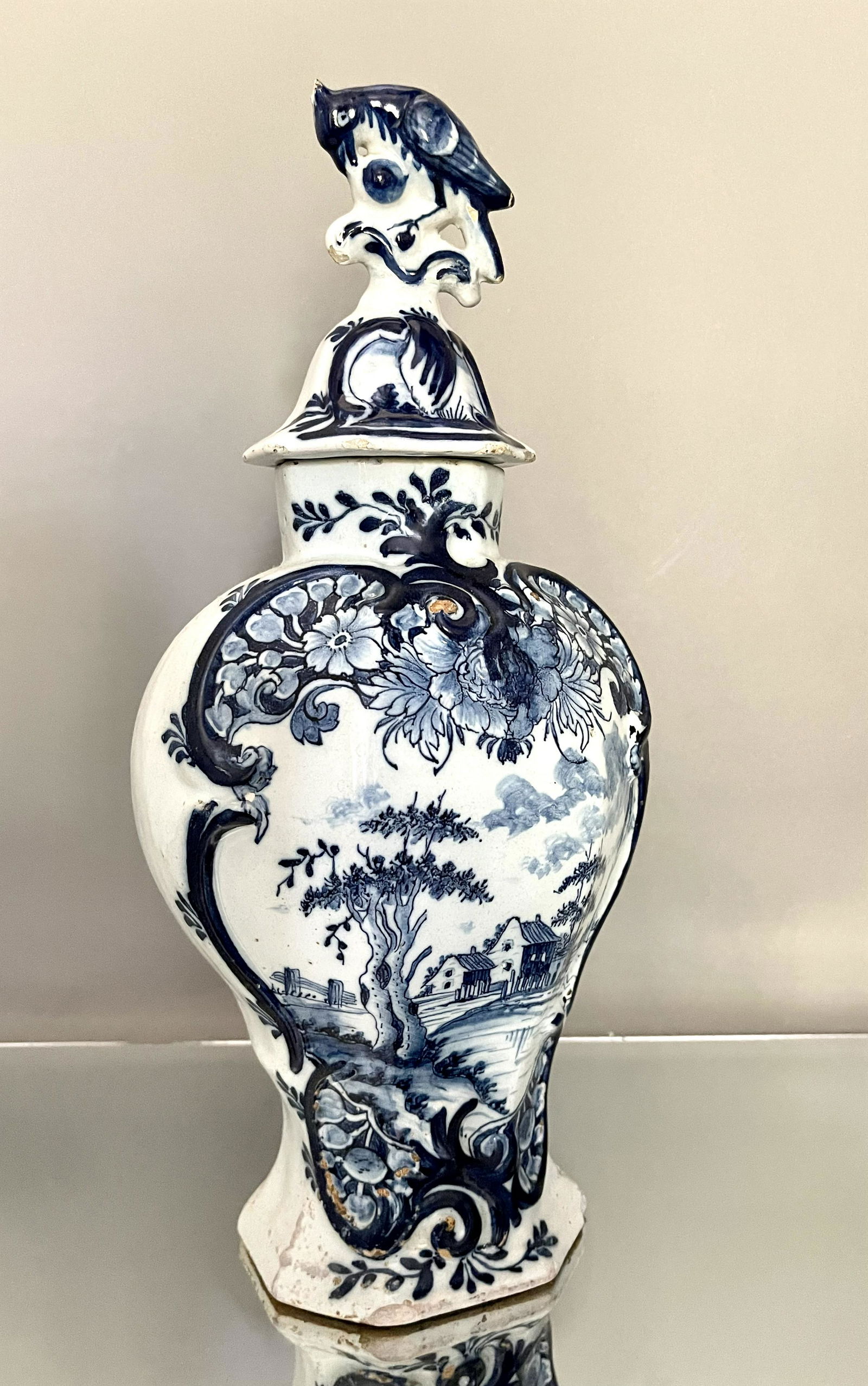Dutch Delft Vase with Lid (1 of 3)