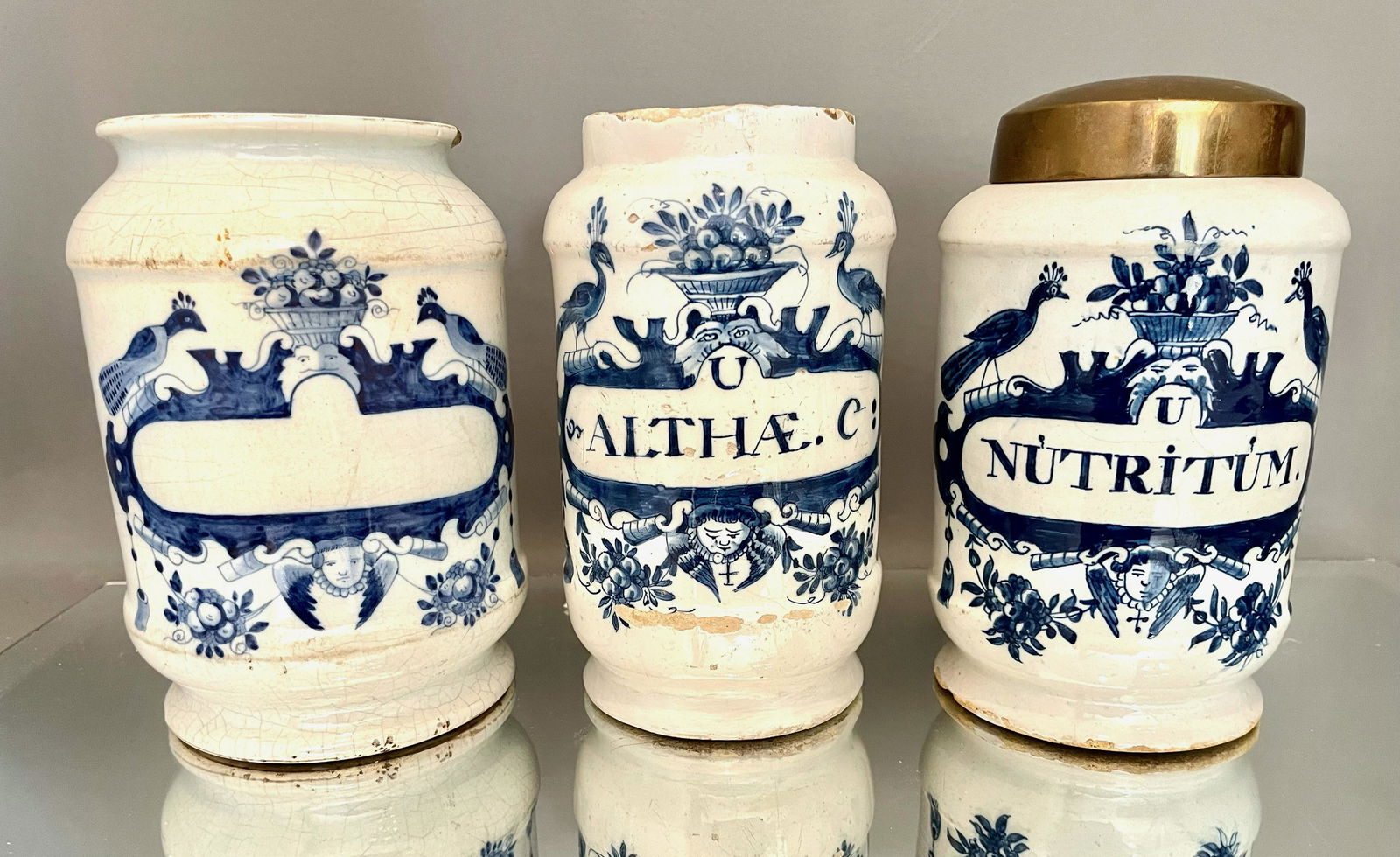 Three Blue & White Apothecary Jars (1 of 4)