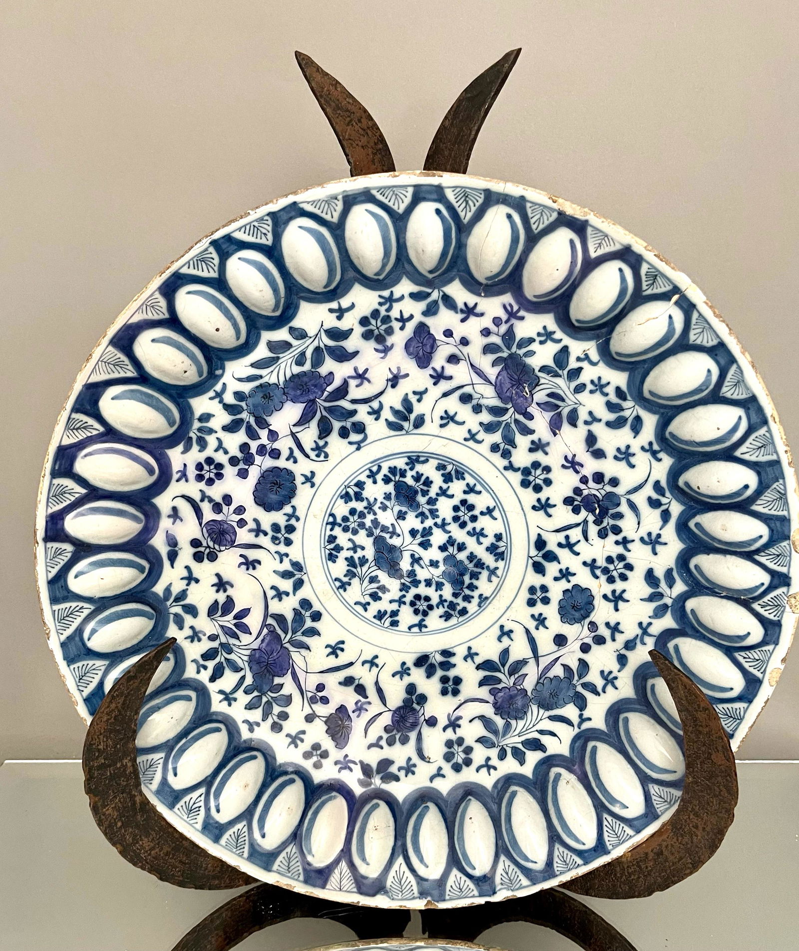Blue & White Dutch Delft Charger (1 of 2)