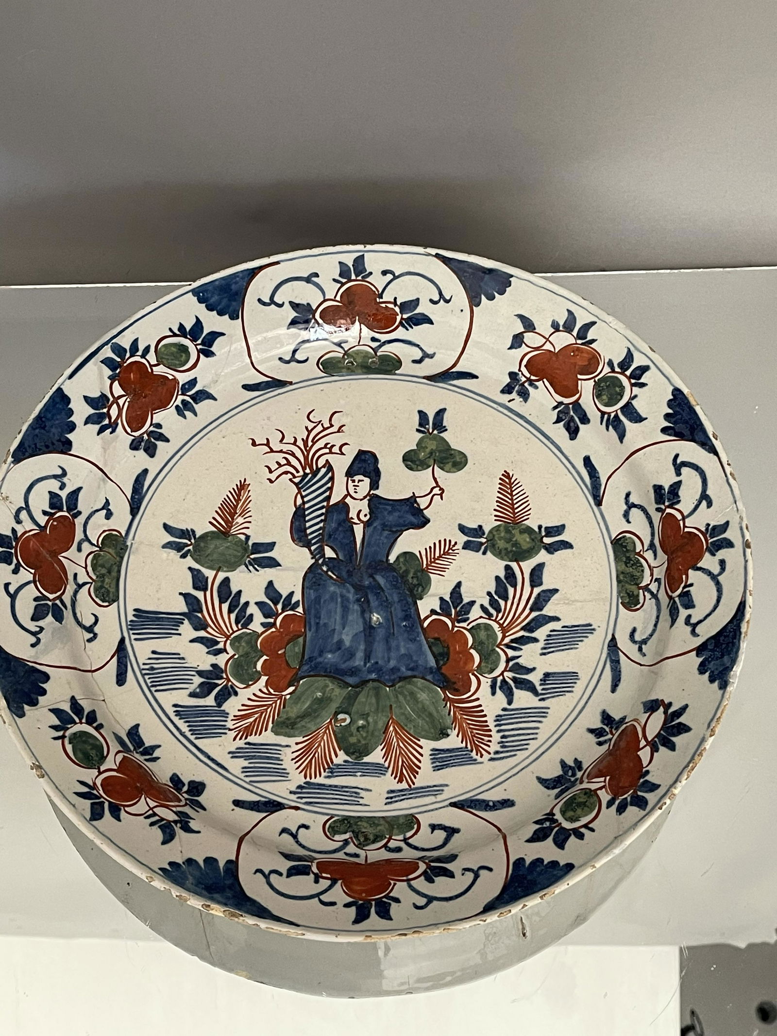 Dutch Delft Polychrome Deep Dish (1 of 2)