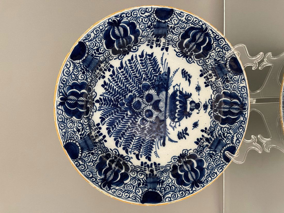 Blue & White Dutch Delft "Peacock" Plate (1 of 3)