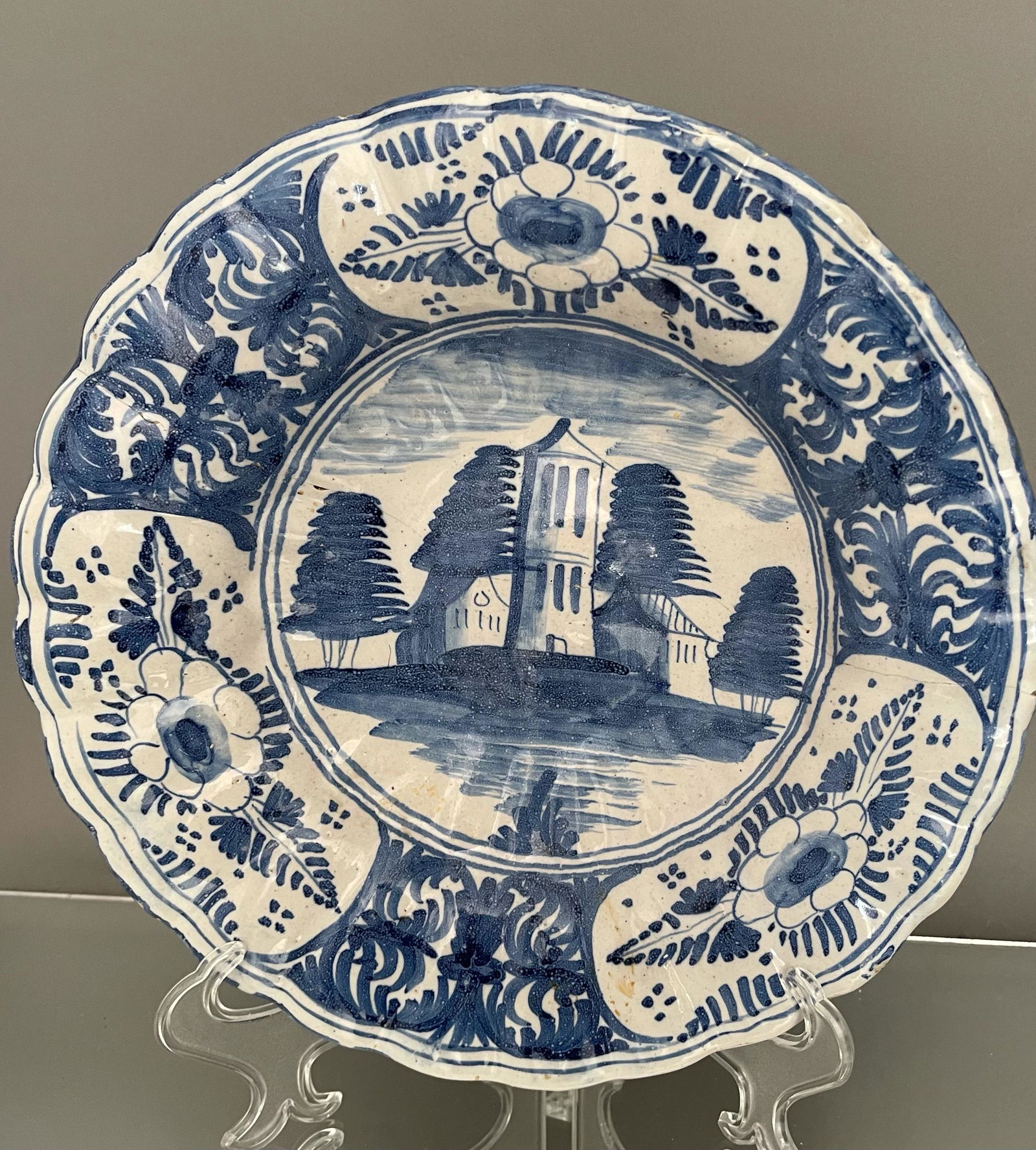 Dutch Delft Lobed Dish (1 of 2)