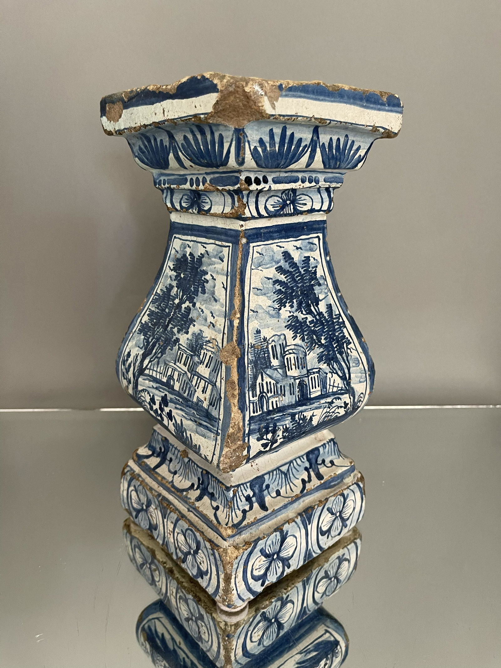 Exceptional Dutch Delft Painted Column (1 of 3)