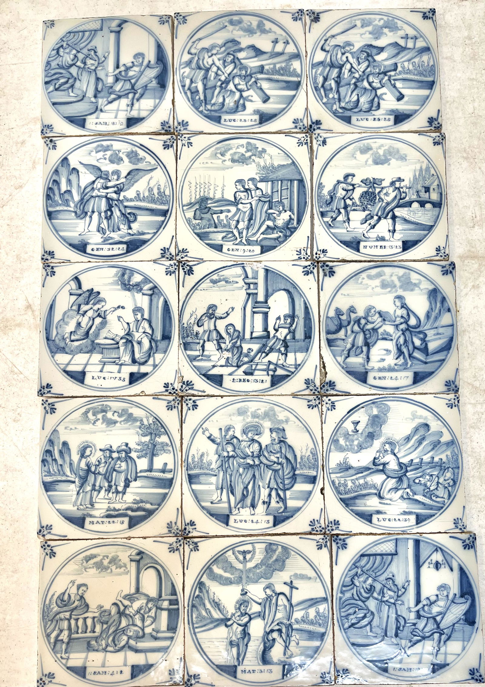 Rare Set of 15 Dutch Delft Tiles (1 of 18)