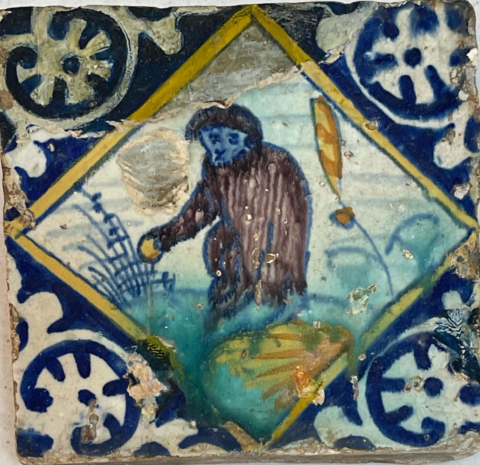 Rare Dutch Delft  Diamond Square Kwadraut Tile (1 of 1)