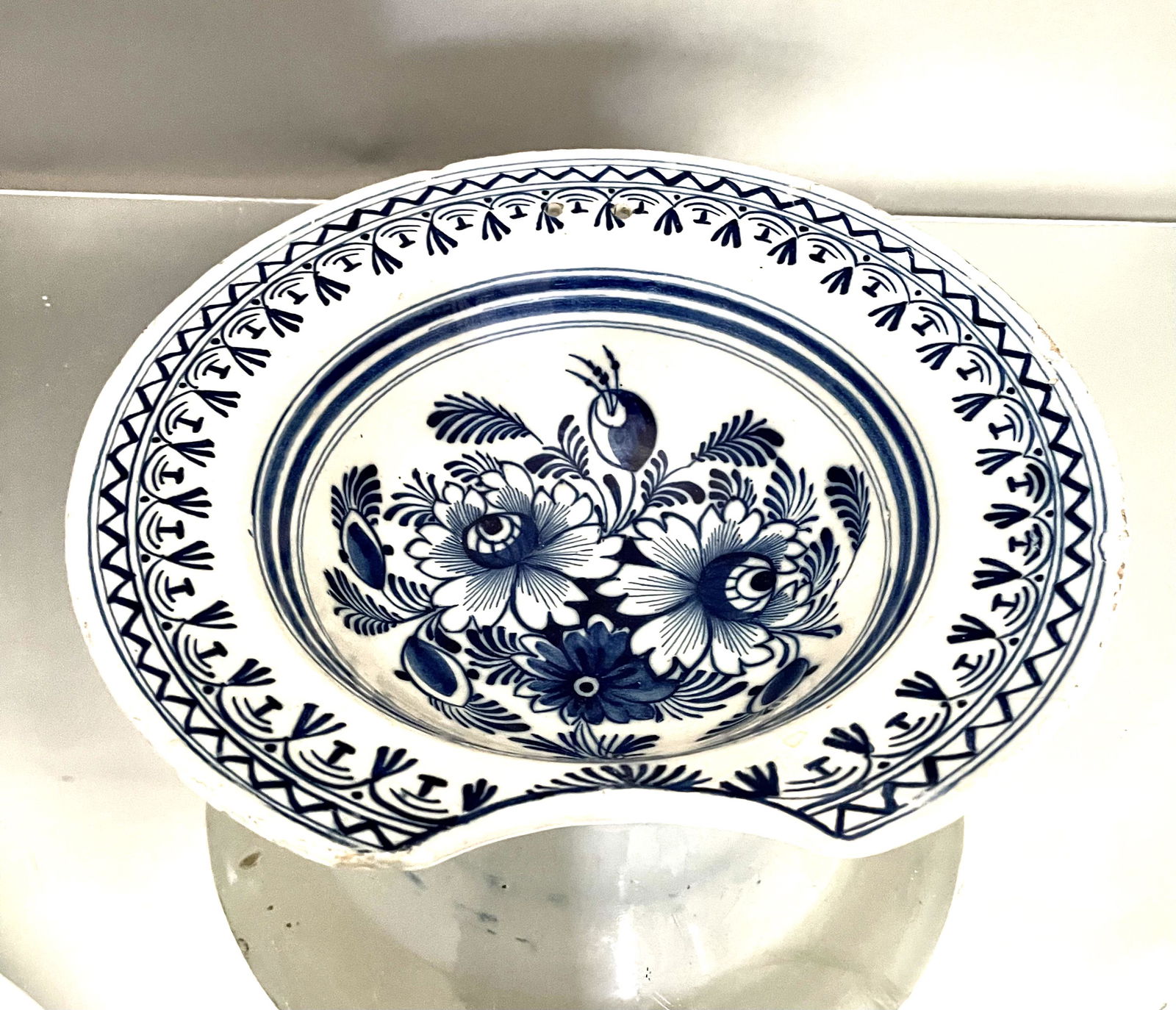 Dutch Delft Blue & White Shaving Bowl (1 of 2)