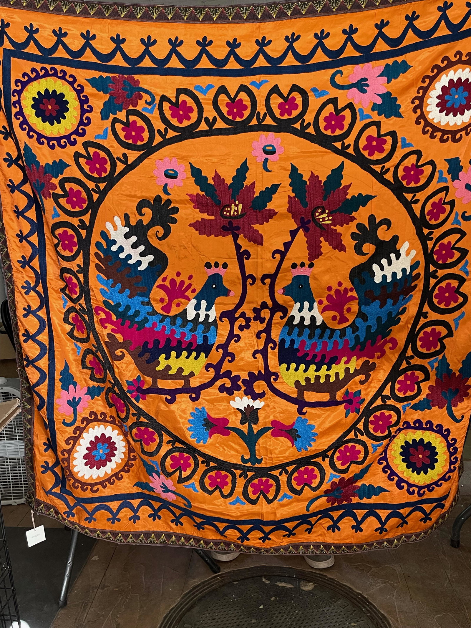 Silk Embroidered Suzani Panel (1 of 3)