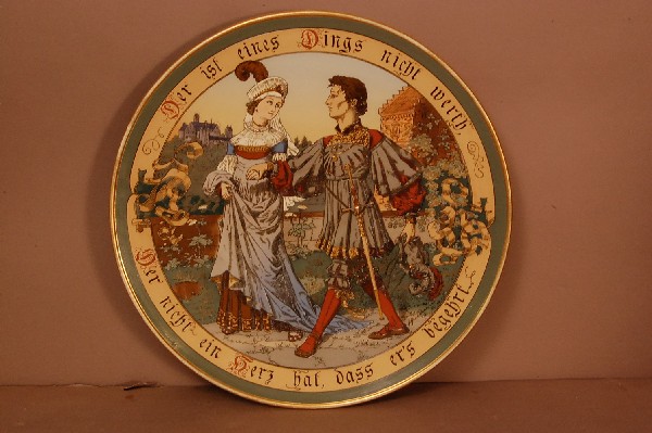 Mettlach 17" Charger : Mettlach 17" charger, signed on back. Mettlack-Berger Nach B.L Duno #2288 Ca. 1900