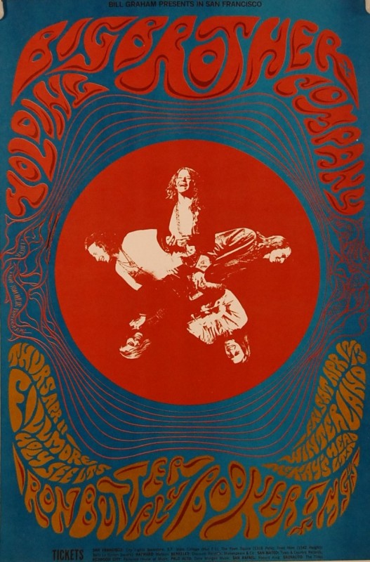 Big Brother & the Holding Company Bill Graham Pro: Big Brother & the Holding Company Bill Graham Productions. Center from the Tom Weir Photography, 1968
