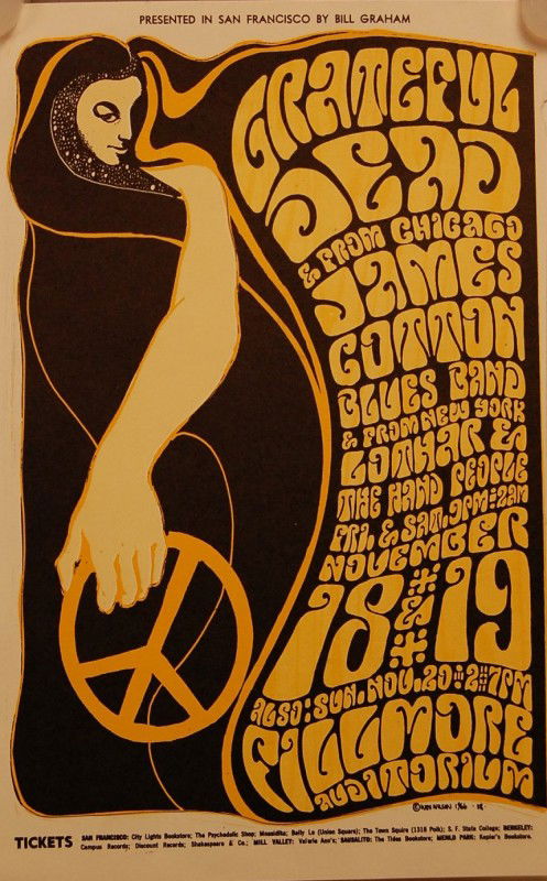 8 Rock & Roll postcards, Grateful Dead, Bill Grah: 8 Rock & Roll postcards, Grateful Dead, Bill Graham and Family Dog Productions. 8" x 5"